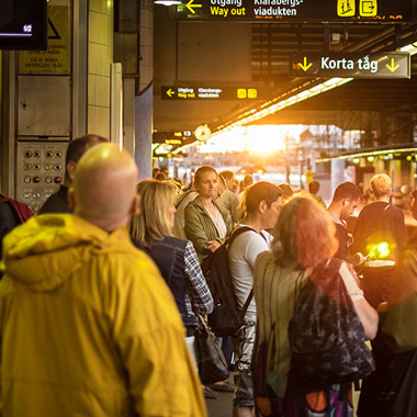Passengers waiting in Sweden